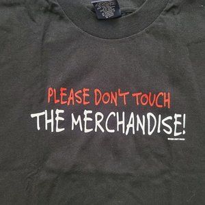 Vintage Dont Panic Tshirt, Mens, Black, Dont Touch the Merchandise, Medium